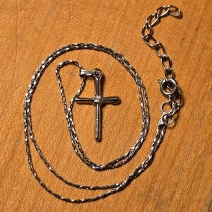 Silver Cross Pendant Necklace